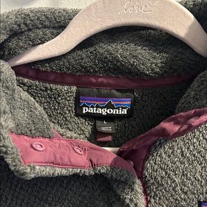 Patagonia Charcoal and Maroon Fleece Jacket